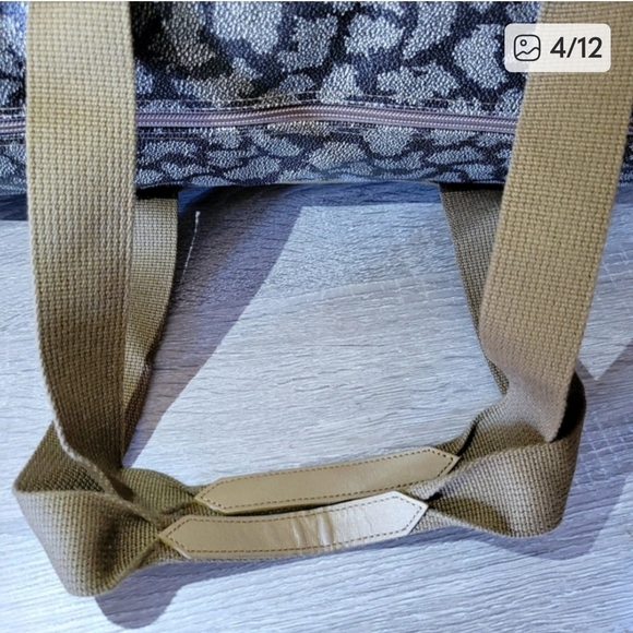 Vintage Yves Saint Laurent Black and Brown Patterned Duffel Bag - Picture 5 of 8